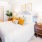 a bed in a room